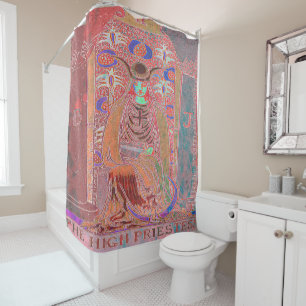 Rideaux De Douche La haute carte de tarot de prêtresse