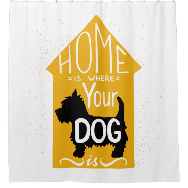 Rideaux De Douche La maison est où le chien est (Devant)