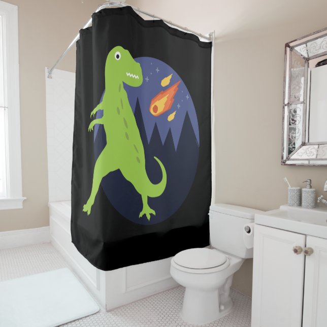 Rideaux De Douche La météorite qui a collé (En situation)