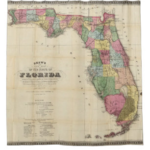 Rideaux De Douche La nouvelle carte Drew's de l'État de Floride