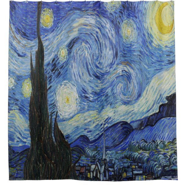 Rideaux De Douche La nuit étoilée par Vincent Van Gogh (Devant)