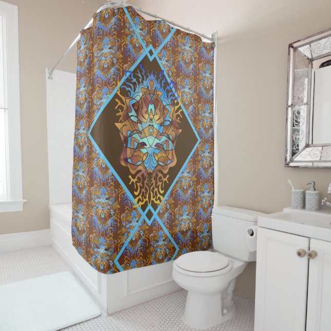 Rideaux De Douche La Terre et le Ciel Mandala (En situation)