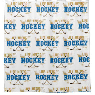 Rideaux De Douche La vie a besoin des bâtons de hockey de salle de