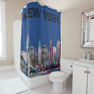 Rideaux De Douche La ville de New York en graffiti