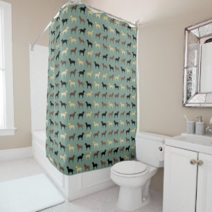 Rideaux De Douche Laboratoires de Motif des silhouettes de chien des