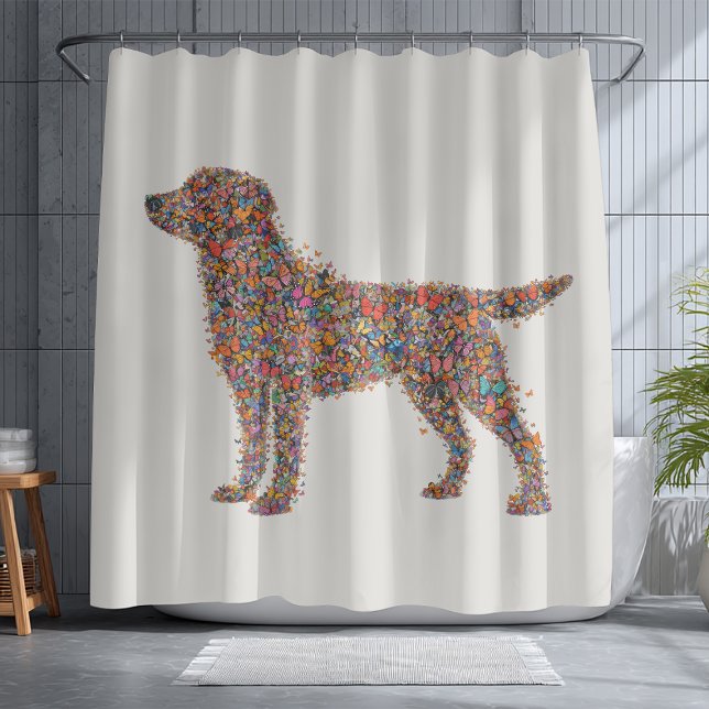 Rideaux De Douche Labrador Retriever Butterfly Silhouette Dog Lover (Créateur téléchargé)