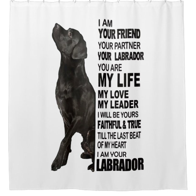 Rideaux De Douche Labrador Retriever Cadeaux Black Lab Face Picture (Devant)
