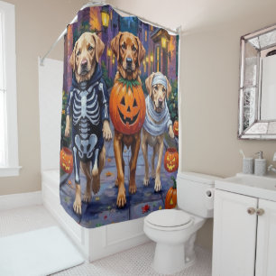 Rideaux De Douche Labrador Trick or Treating in Halloween Costumes