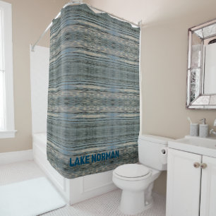 Rideaux De Douche Lac Eau Bleu Beige gris noir