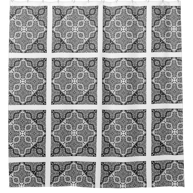 Rideaux De Douche Lace abstraite sans couture romantique rétro vinta (Devant)