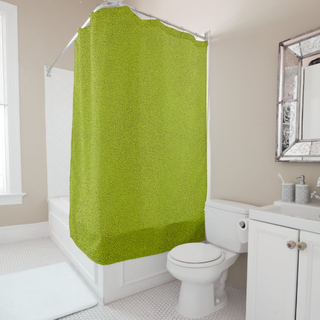 Rideaux De Douche L'air de Snuggly Chartreuse Green Suede (En situation)