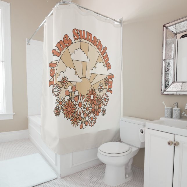 Rideaux De Douche Laisser briller le soleil dans la marguerite Super (En situation)