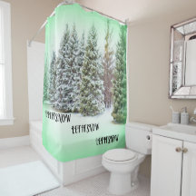 Laissez-le neiger Pine Trees Green Glow Winter Scè