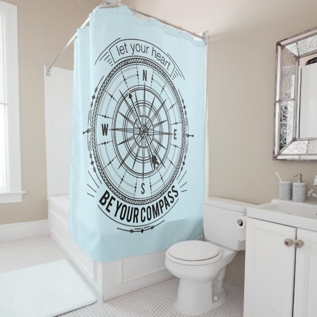 Rideaux De Douche Laissez votre coeur être votre boussole (En situation)
