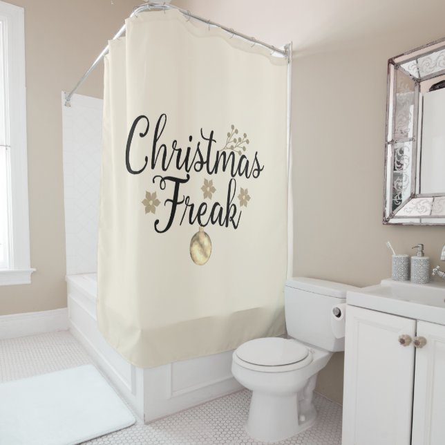 Rideaux De Douche Laiton anormal d'or de Noël (En situation)