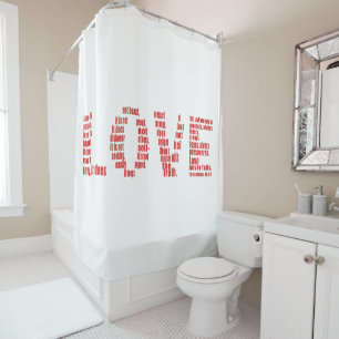 Rideaux De Douche L'amour est... 1 Corinthiens 13:4-8 verset de la B