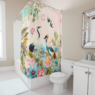 Rideaux De Douche Landscapes of BIRDs in paradise