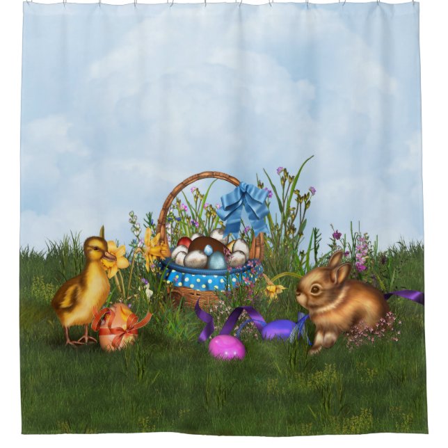 Rideaux De Douche Lapin de Pâques (Devant)