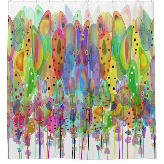 Rideaux De Douche L'aquarelle lunatique fleurit l'art (Devant)