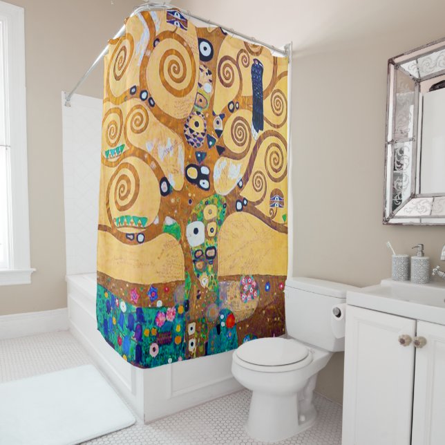 Rideaux De Douche L'arbre de vie (détail), Klimt (En situation)