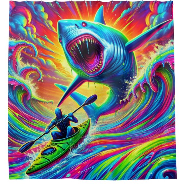 Rideaux De Douche L'art coloré du requin (Devant)