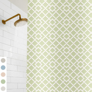 Rideaux De Douche Lattice Imprimer Motif Vintage Classic Vert