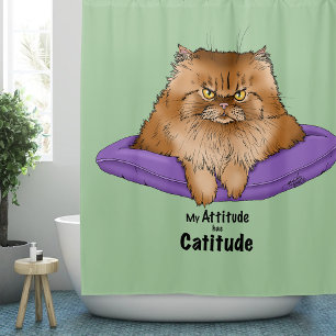 Rideaux De Douche L'attitude a une Catitude