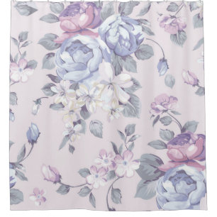 Rideaux De Douche lavande, bleu, rose, pays, shabby, chic, victorien