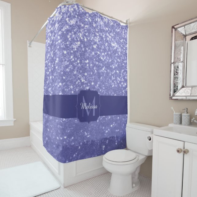 Rideaux De Douche Lavande violet scintille parties scintillant bling (En situation)