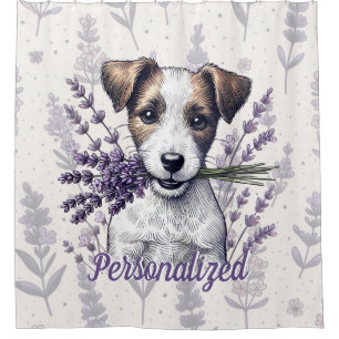 Rideaux De Douche Lavender Terrier Love