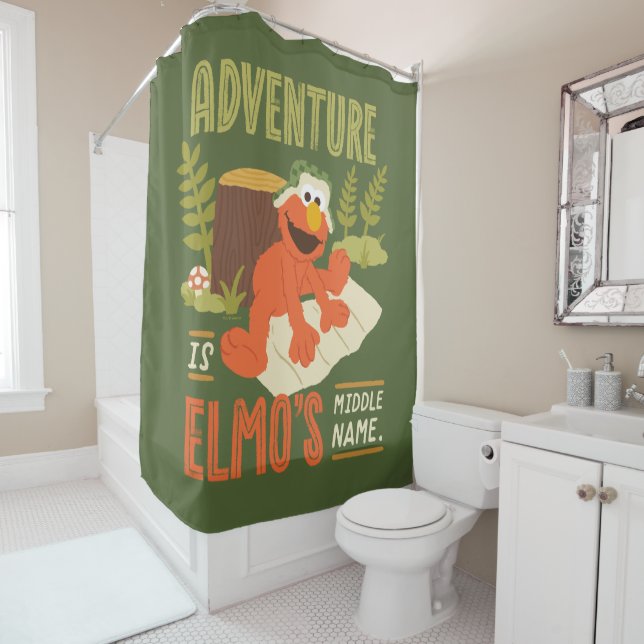 Rideaux De Douche L'aventure est le moyen-nom d'Elmo (En situation)