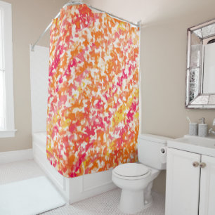 Rideaux De Douche Le crayon orange rose colore l'amusement