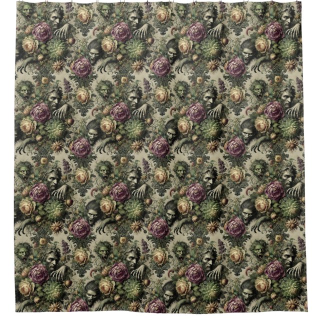 Rideaux De Douche Le Culte Florabane - Design Floral Gothique (Devant)