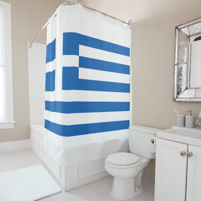 Rideaux De Douche Le drapeau de la Grèce  (En situation)