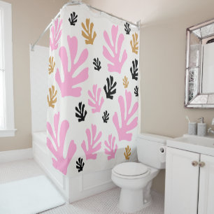 Rideaux De Douche Le Jardin 01 Botanique Rose Et Or Feuille Moderne