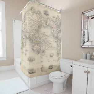 Rideaux De Douche Le monde sur la projection de Mercator