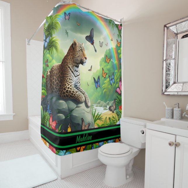 Rideaux De Douche Le paradis léopard : Un Environnement Tropical Col (En situation)