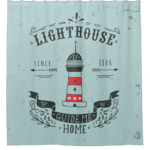 Rideaux De Douche Le phare me guident l'affiche à la maison