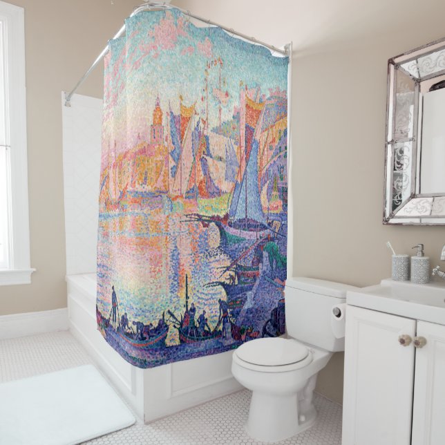Rideaux De Douche Le Port de Saint-Tropez, Signac (En situation)