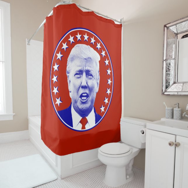 Rideaux De Douche Le président Donald Trump en rouge  (En situation)