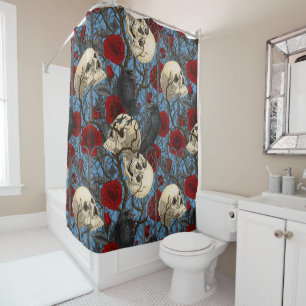 Rideaux De Douche Le secret de Raven. Illustration gothique sombre e