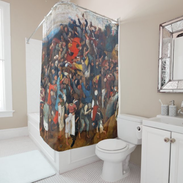 Rideaux De Douche Le vin de Saint Martin, Pieter Bruegel (En situation)