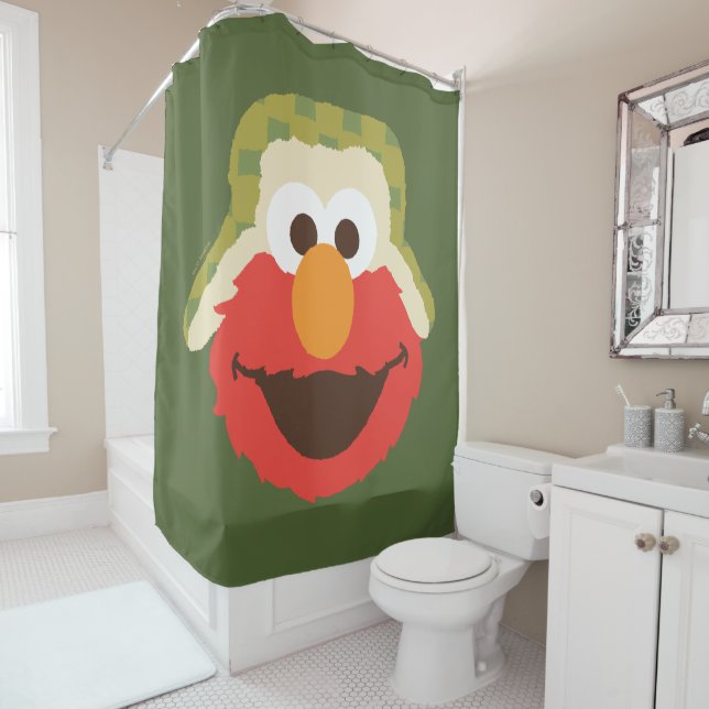 Rideaux De Douche Le visage d'Elmo Woodland (En situation)