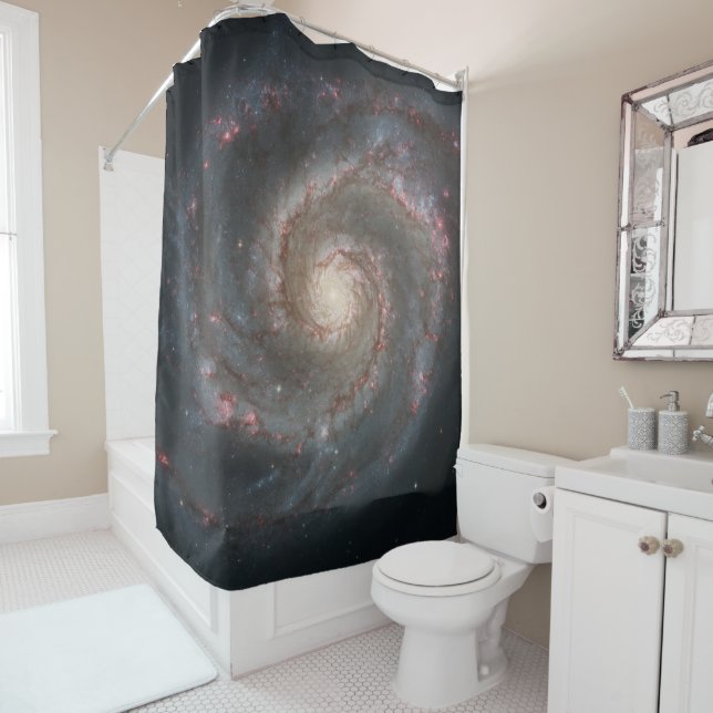 Rideaux De Douche Le Whirlpool Galaxy M51 & Companion dans l'espace (En situation)