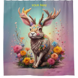 Rideaux De Douche Légendaire Jackalope Funny Vintage Retro Scary