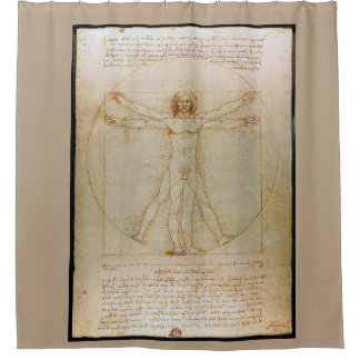 Rideaux De Douche Leonardo Da Vinci, Homme Vitruvien, Renaissance