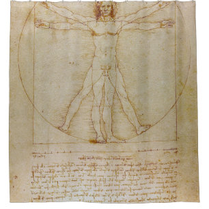 Rideaux De Douche Leonardo Da Vinci, Homme Vitruvien, Renaissance