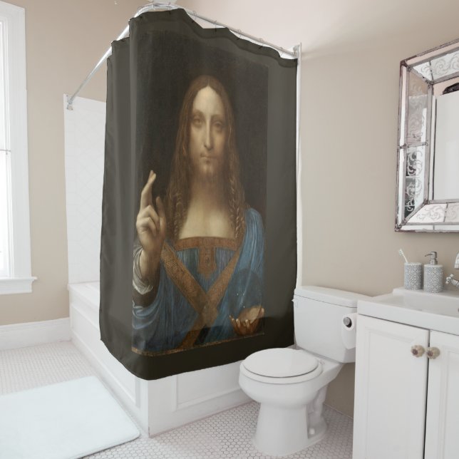 Rideaux De Douche Leonardo da Vinci - Salvator Mundi (En situation)