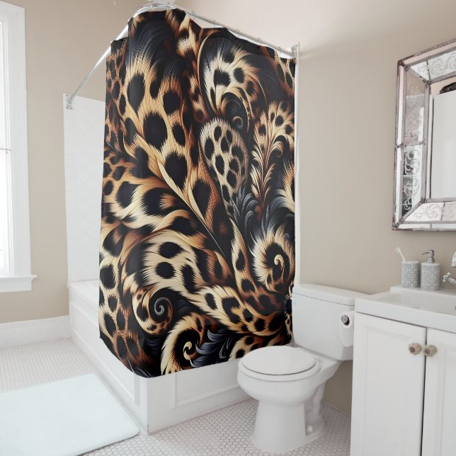Rideaux De Douche Leopard Luxe : Dormir avec un style de fer (En situation)