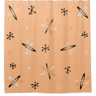 Rideaux De Douche L'ère atomique éclate orange